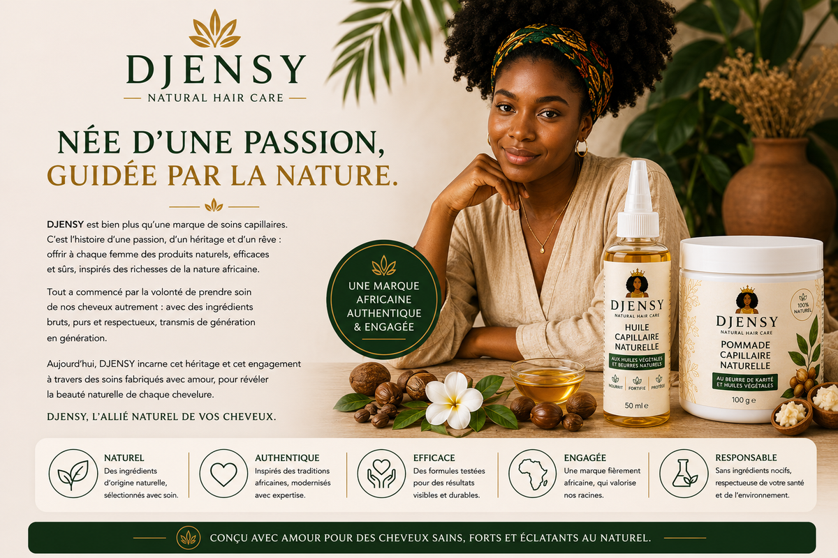 Pack Duo DJENSY – Huile & Pommade Capillaire Naturelle