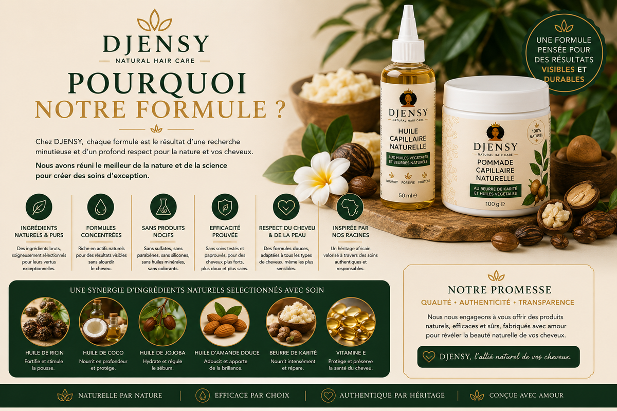 Pack Duo DJENSY – Huile & Pommade Capillaire Naturelle