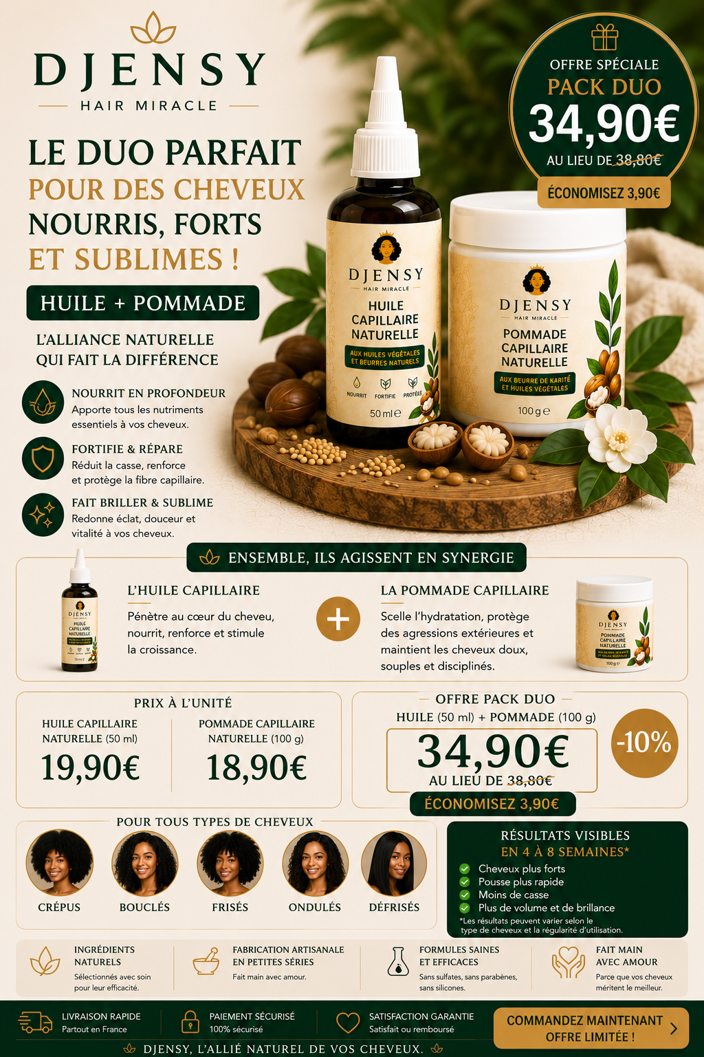 Pommade Capillaire Naturelle – DJENSY Hair Miracle